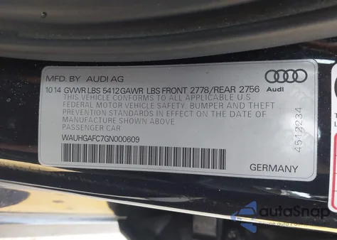 2016 Audi A6 3.0T Premium Plus z USA, uszkodzony, nr VIN WAUHGAFC7GN000609